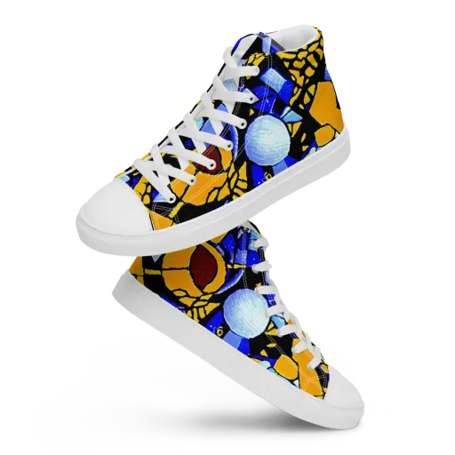 Cosmic Tessellation on a Men's High Top Canvas Shoes