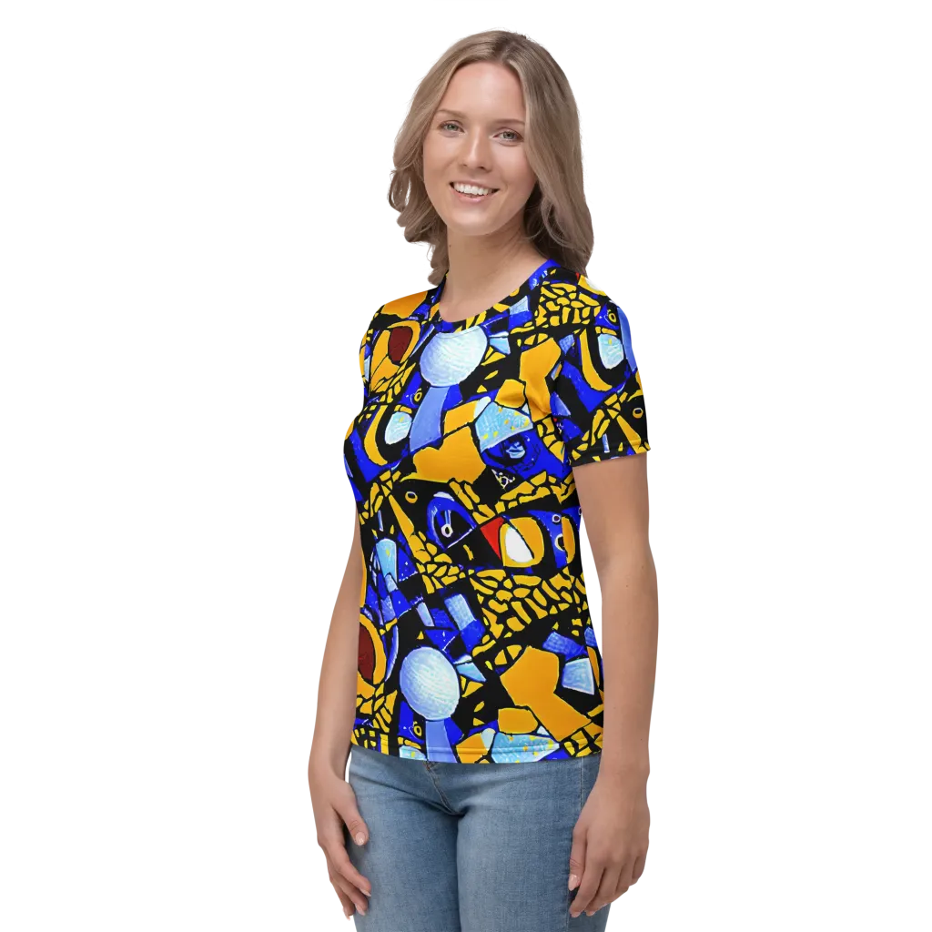 Cosmic Tessellation on Women's Crew Neck T-Shirt — Left