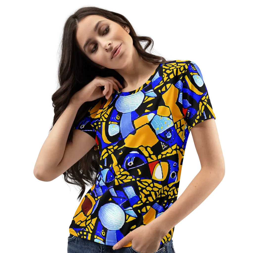 Cosmic Tessellation on Women's Crew Neck T-Shirt — Left Front