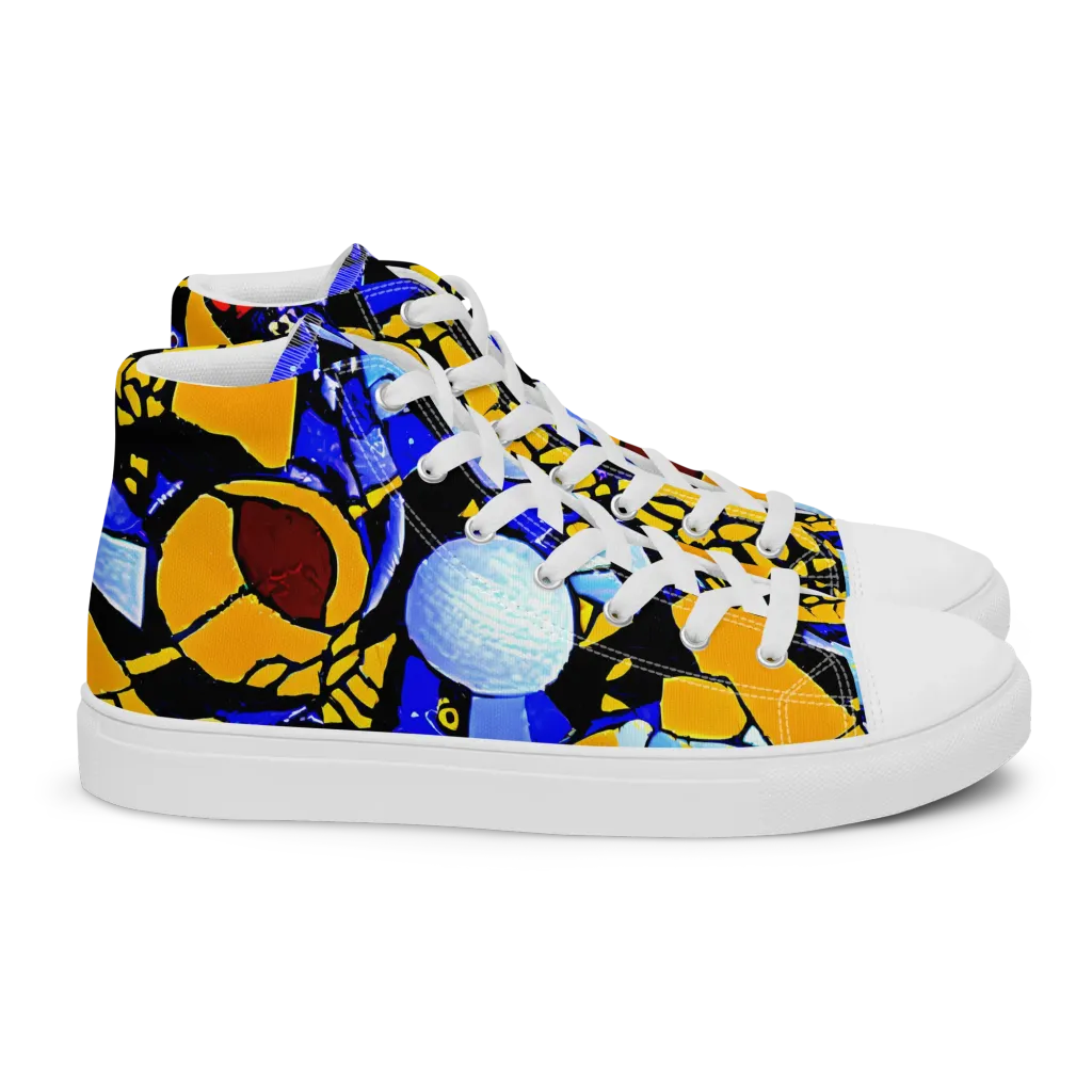 Cosmic Tessellation on Women's High Top Canvas Shoes — Right