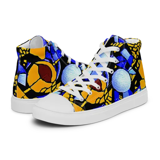 Cosmic Tessellation on a Women's High Top Canvas Shoes