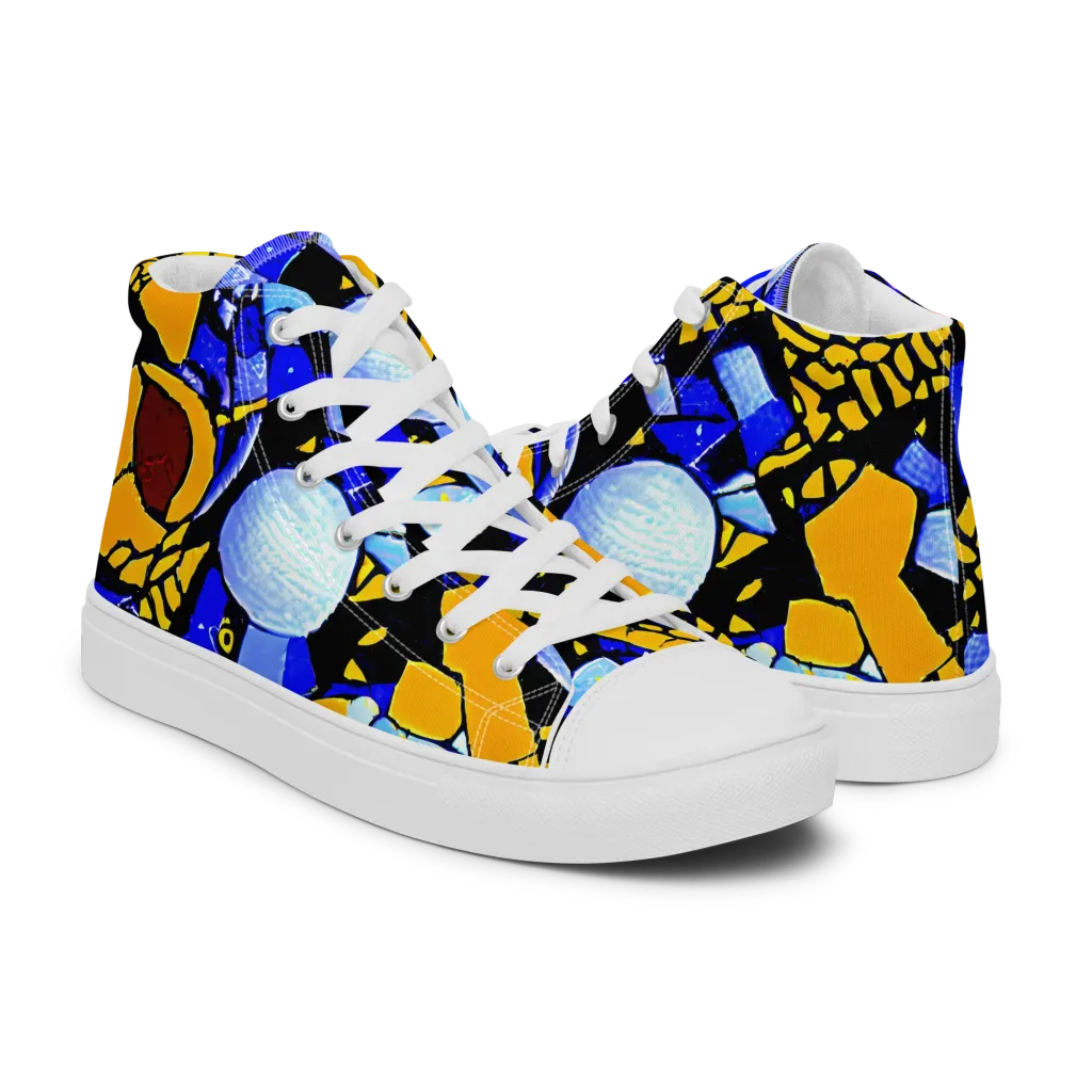 Cosmic Tessellation on Women's High Top Canvas Shoes — Right