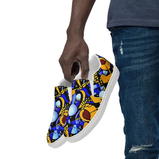 Cosmic Tessellation on a Men's Slip-On Canvas Shoes