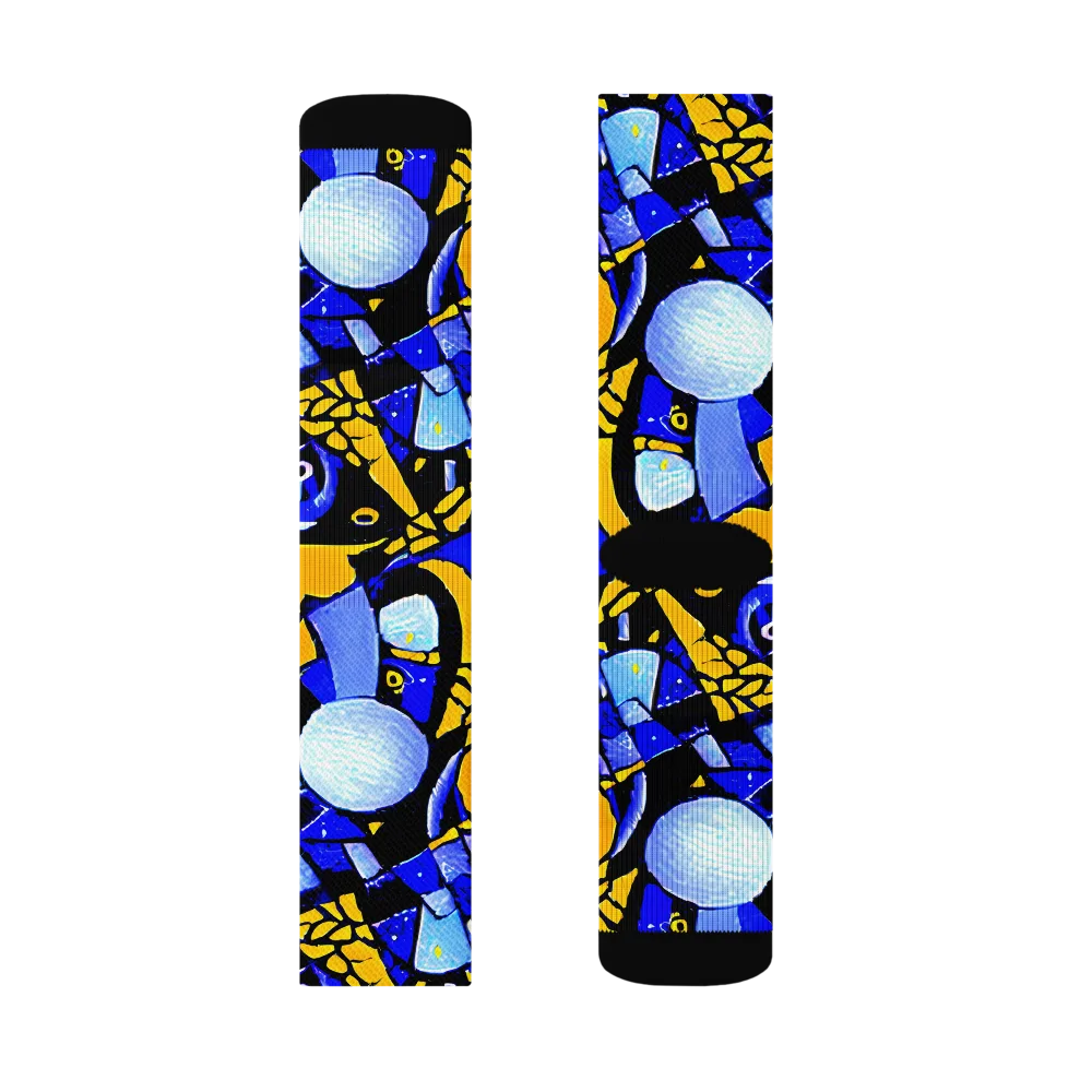 Cosmic Tessellation on Socks — Left Sock