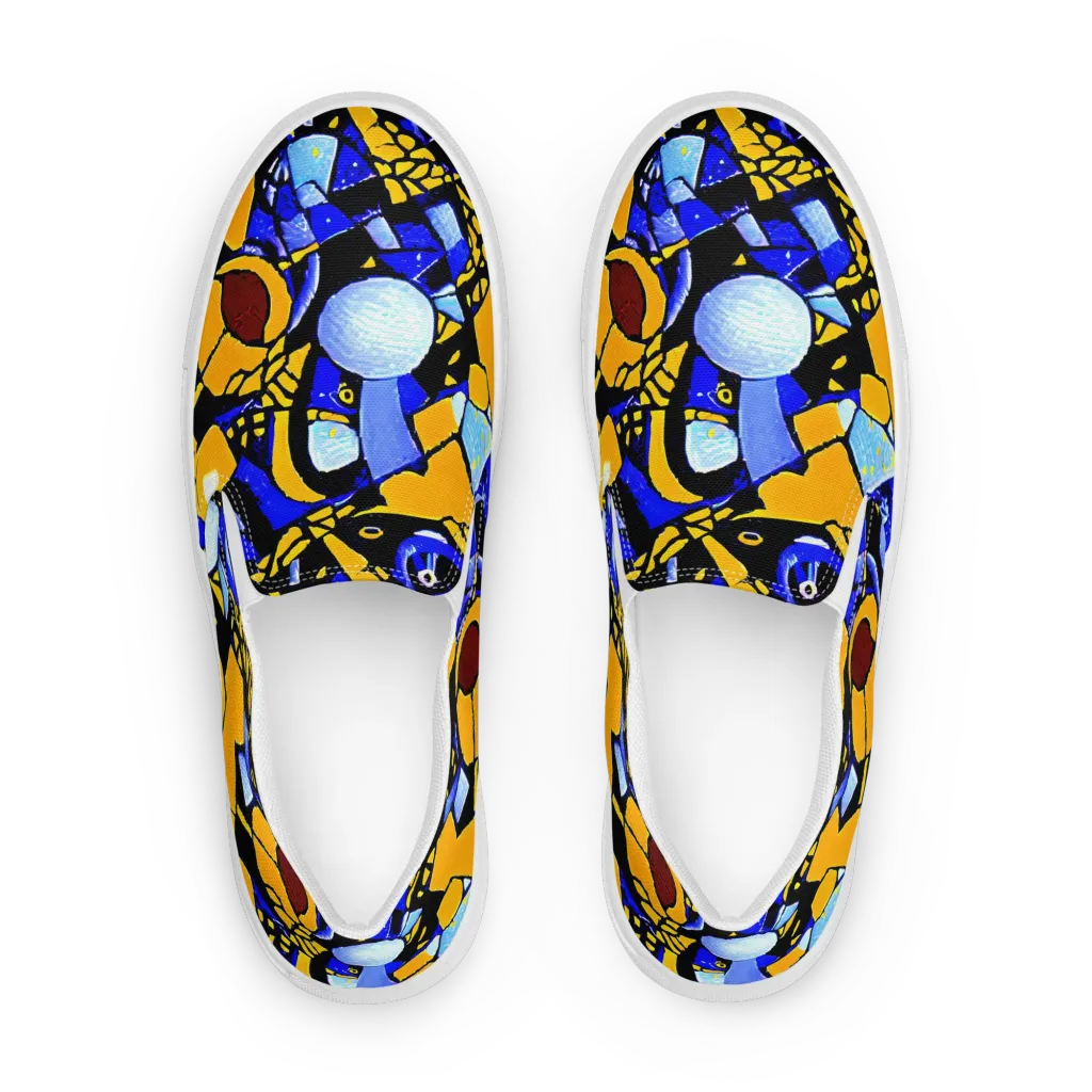 Cosmic Tessellation on Women's Slip-On Canvas Shoes — Front