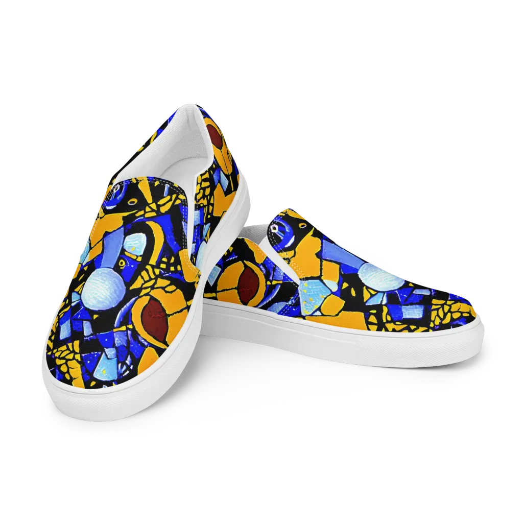 Cosmic Tessellation on Women's Slip-On Canvas Shoes — Left Front