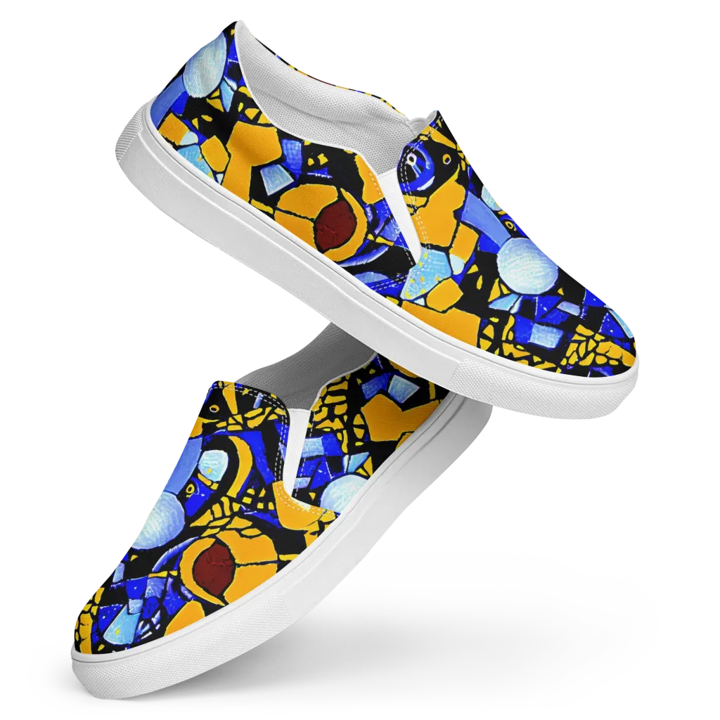 Cosmic Tessellation on Women's Slip-On Canvas Shoes — Front