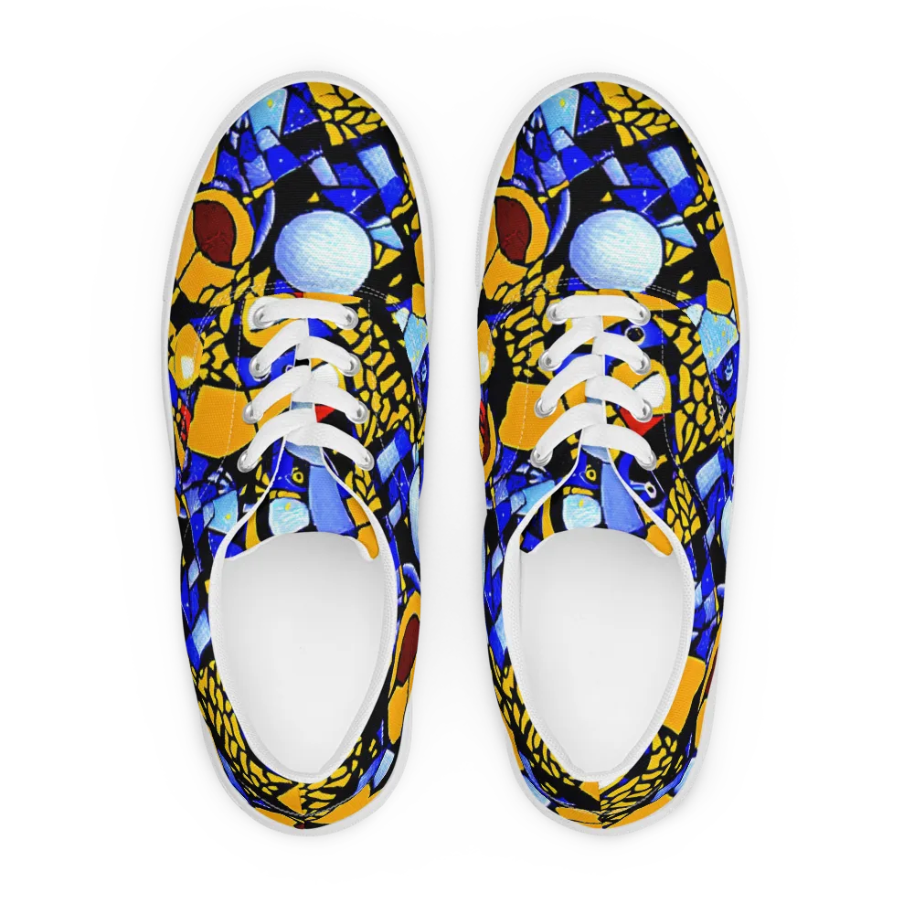 Cosmic Tessellation on Men's Lace-Up Canvas Shoes — Front