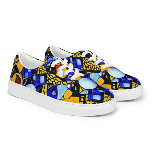Cosmic Tessellation on a Men's Lace-Up Canvas Shoes