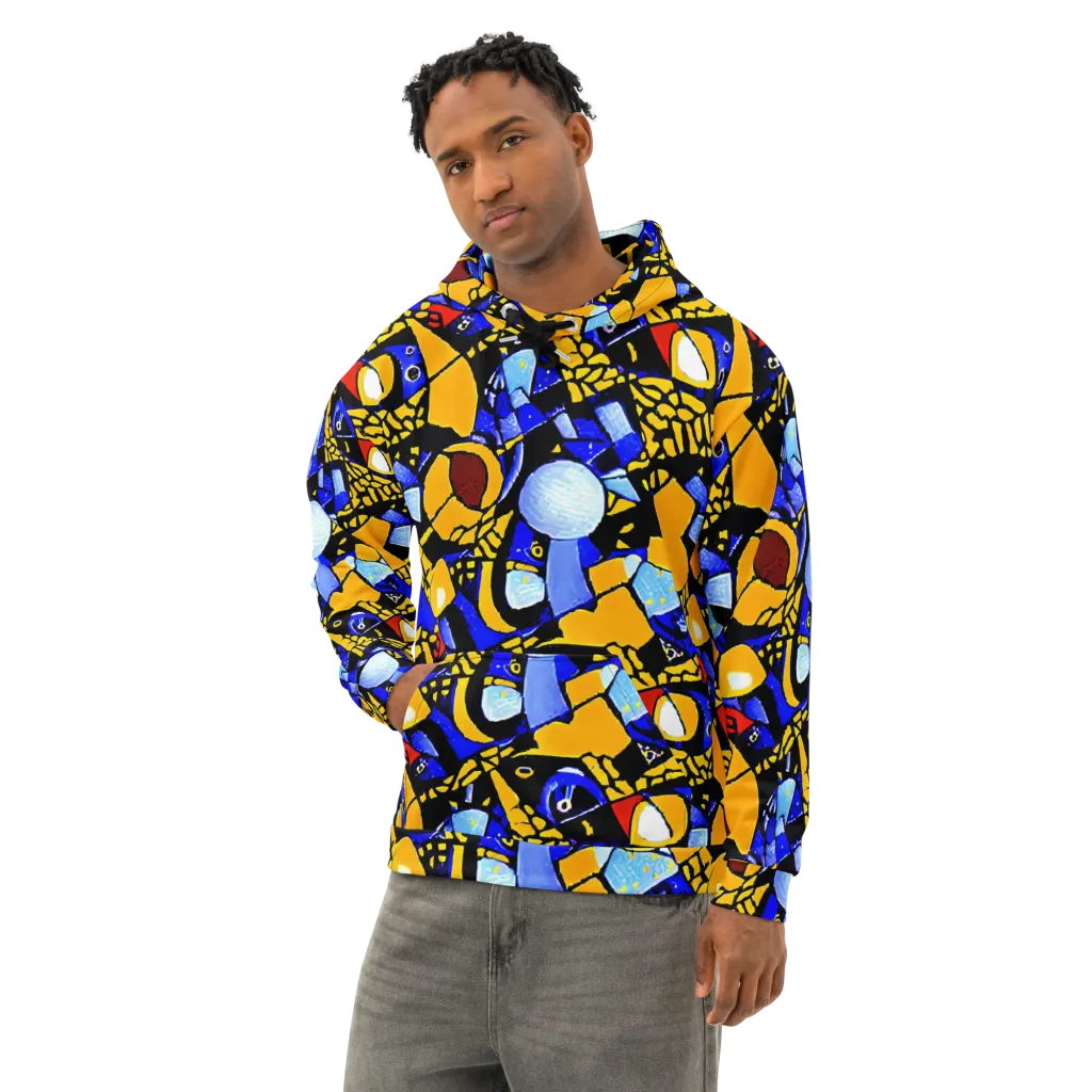 Cosmic Tessellation on Cotton Hoodie — Left Front