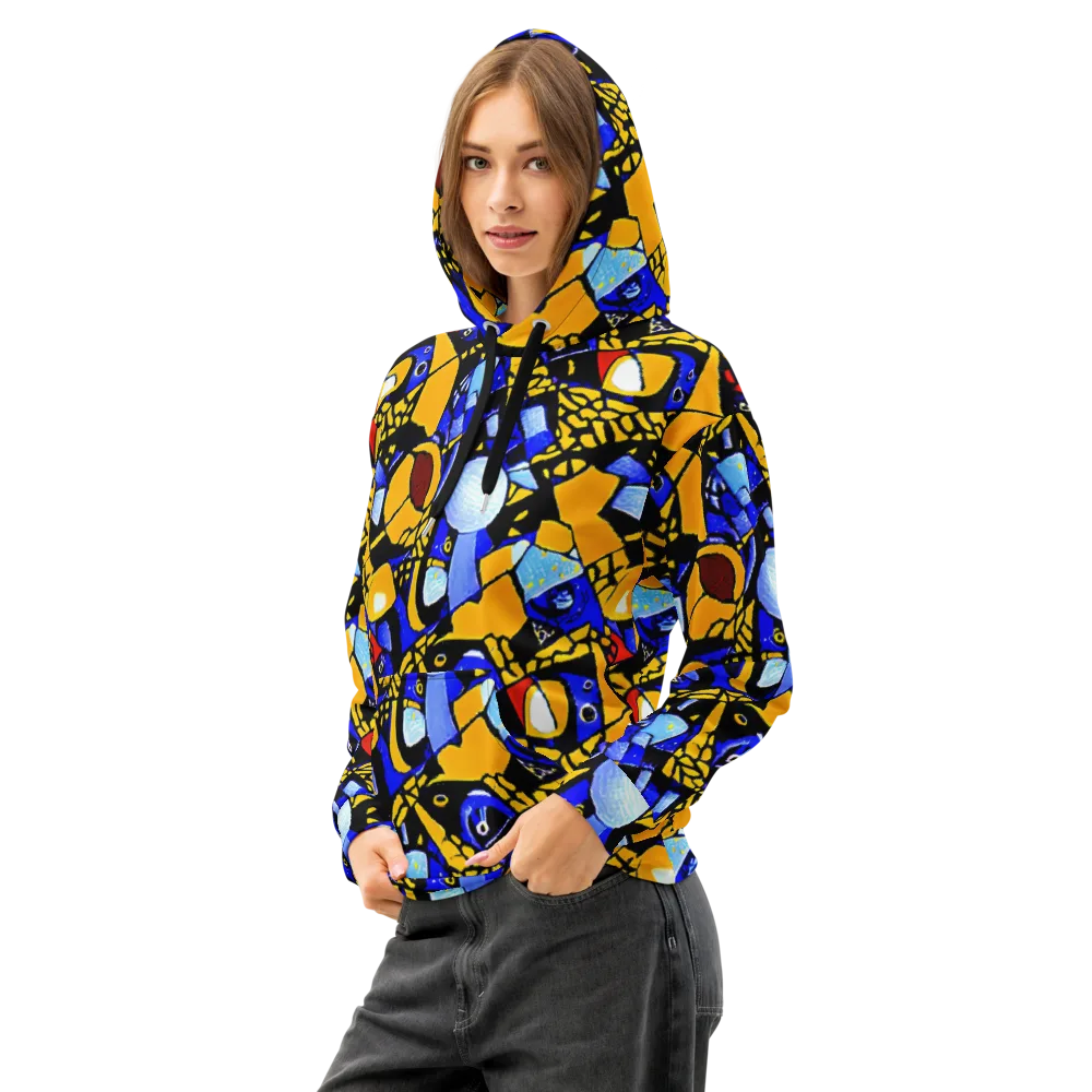 Cosmic Tessellation on Cotton Hoodie — Left Front