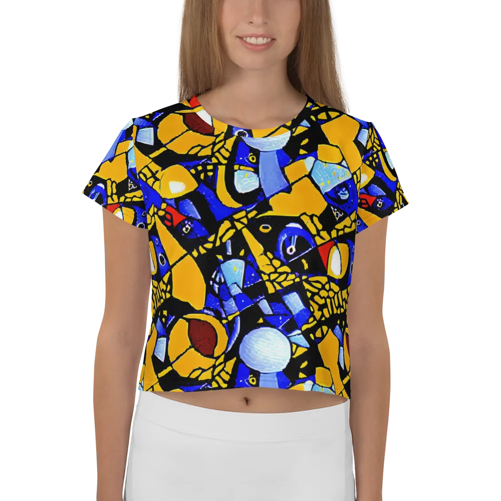 Cosmic Tessellation on Crop Tee — Front