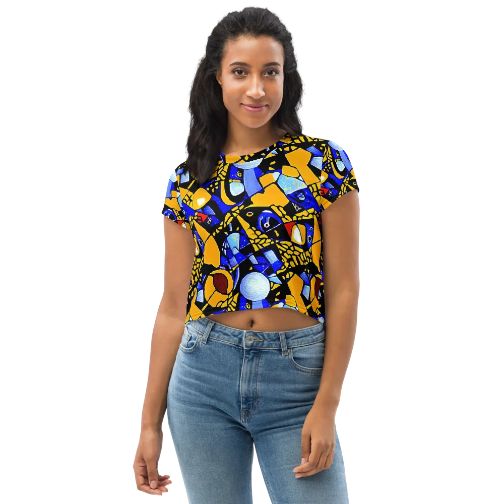 Cosmic Tessellation on Crop Tee — Front