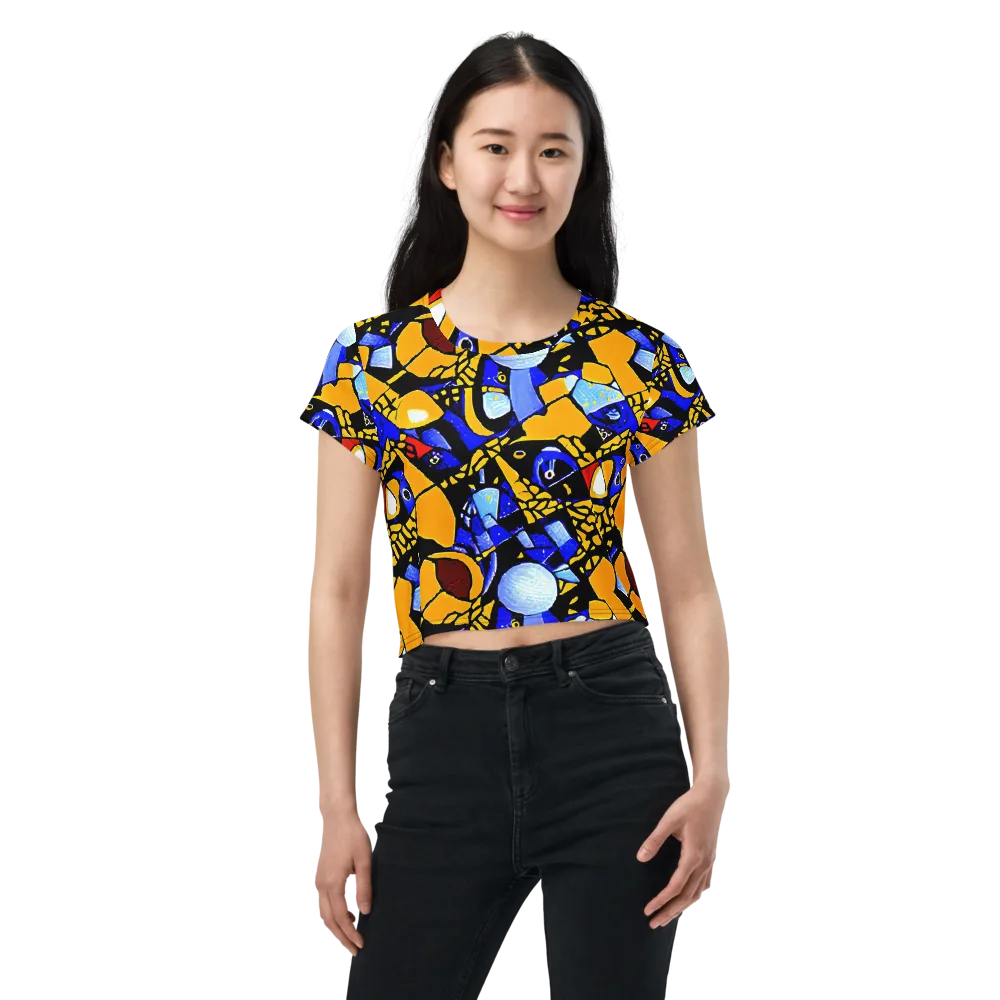 Cosmic Tessellation on Crop Tee — Front