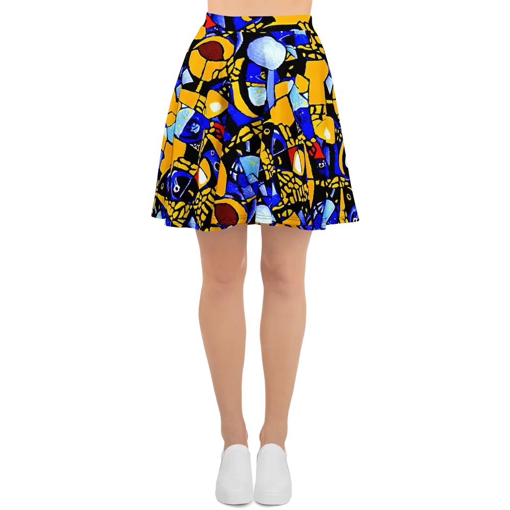 Cosmic Tessellation on Skater Skirt — Front