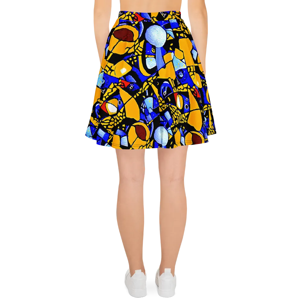 Cosmic Tessellation on Skater Skirt — Back