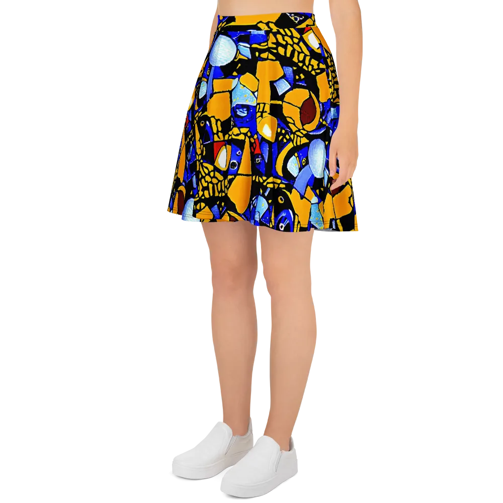 Cosmic Tessellation on Skater Skirt — Left