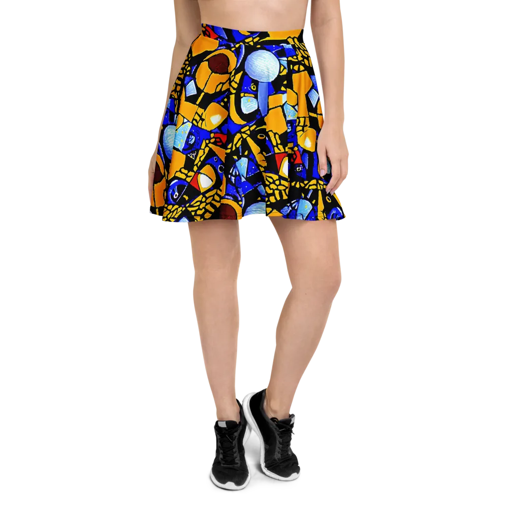 Cosmic Tessellation on Skater Skirt — Front