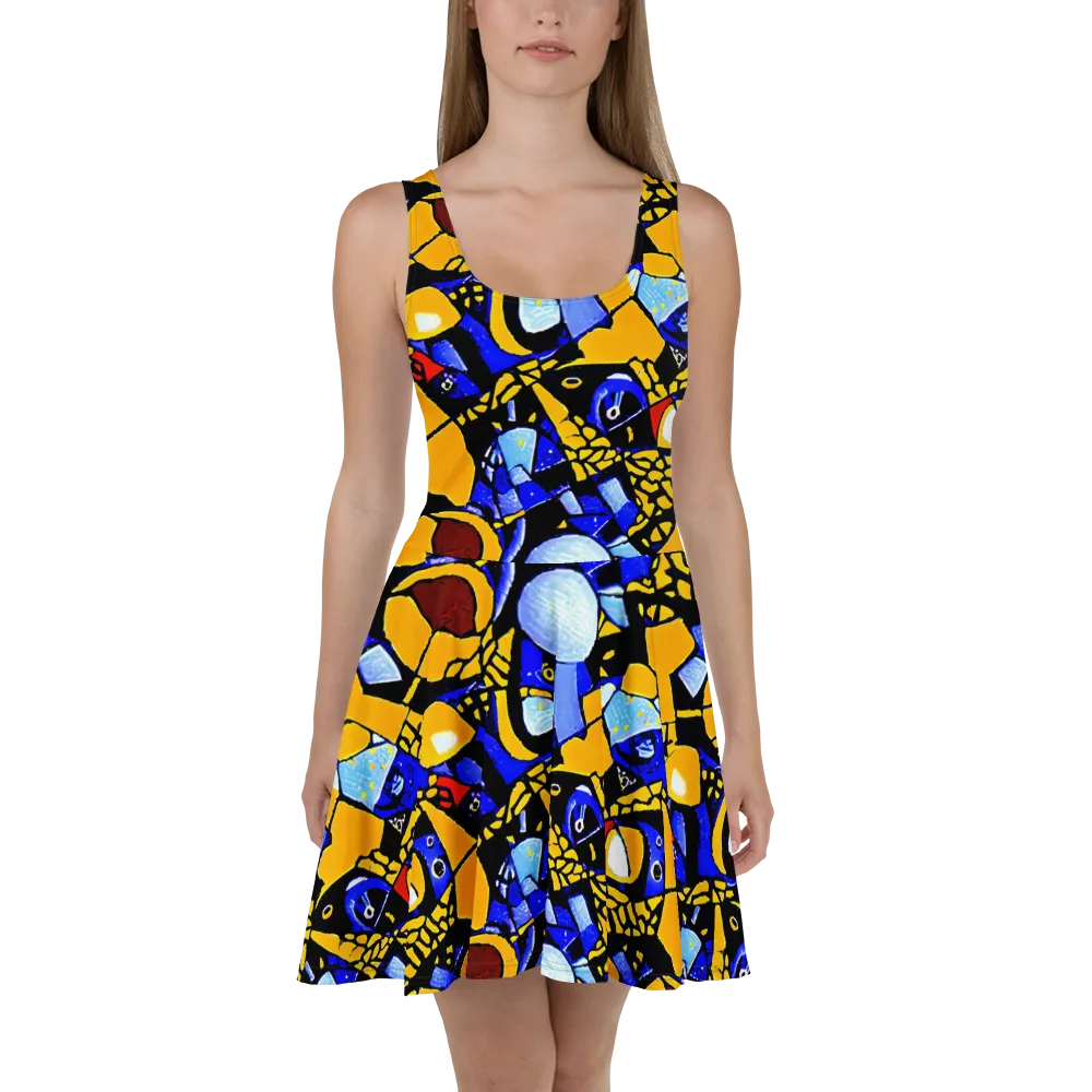 Cosmic Tessellation on Skater Dress — Front