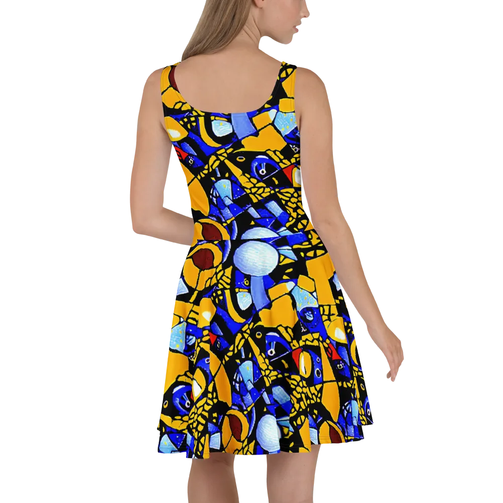 Cosmic Tessellation on Skater Dress — Back