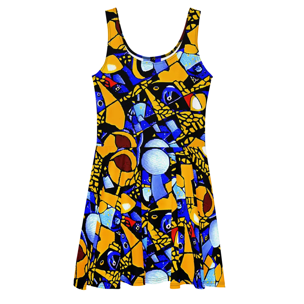 Cosmic Tessellation on Skater Dress — Front