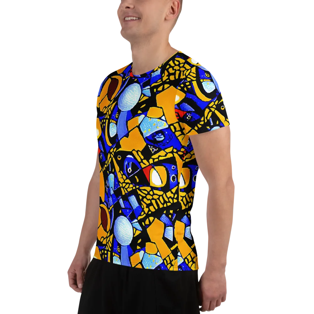 Cosmic Tessellation on Men's Athletic T-Shirt — Left