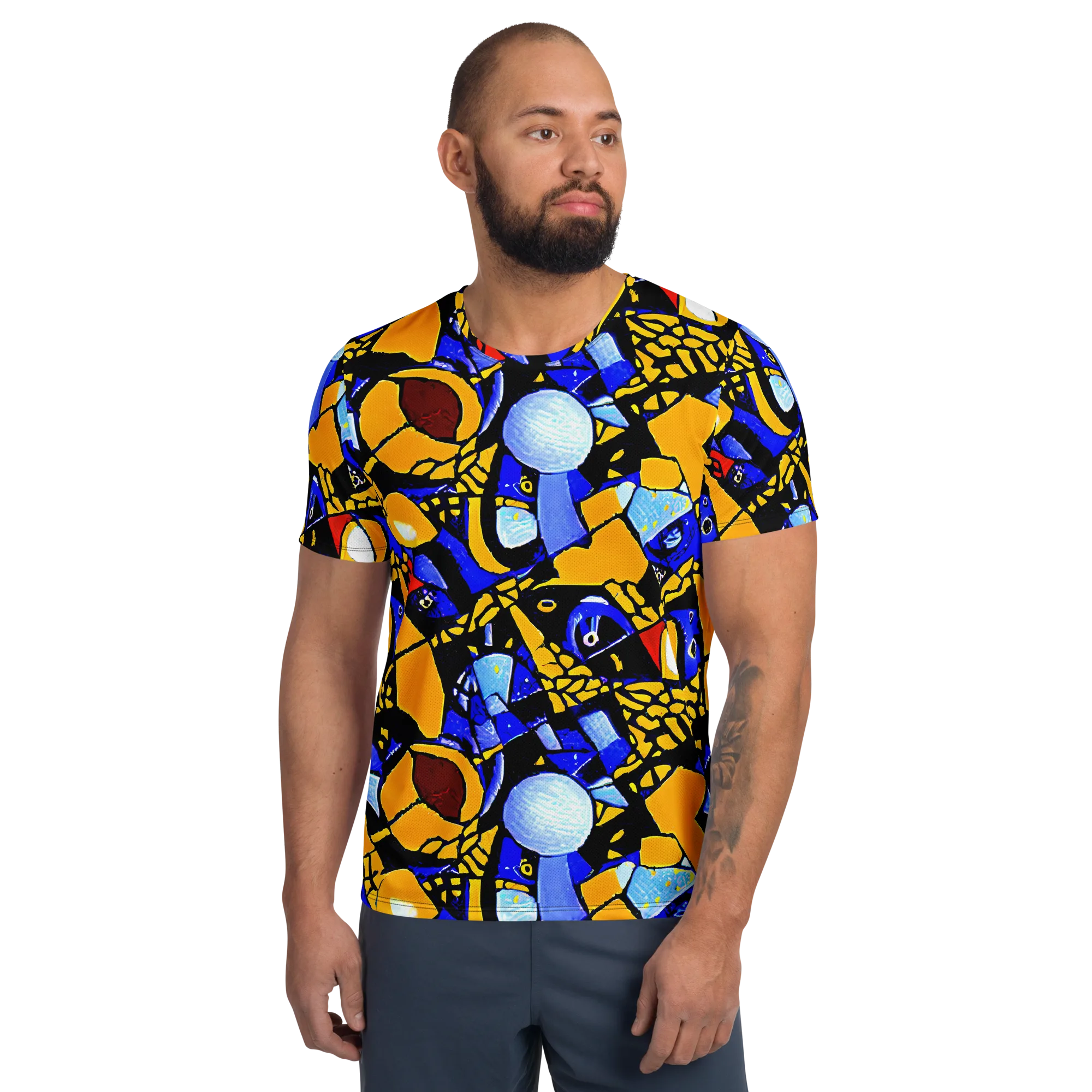 Cosmic Tessellation on Men's Athletic T-Shirt — Front