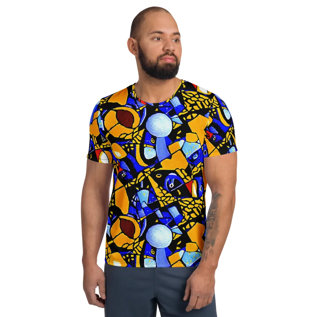 Cosmic Tessellation on Men's Athletic T-Shirt — Front