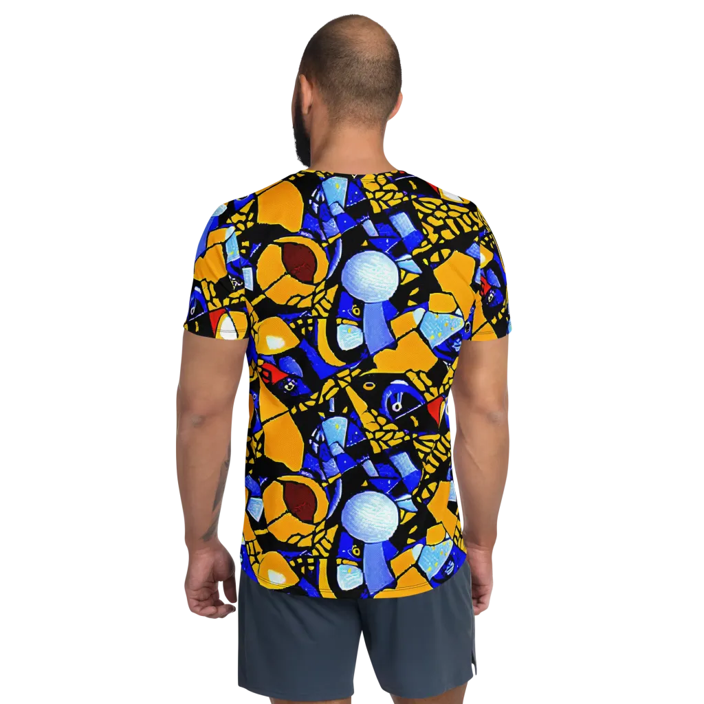 Cosmic Tessellation on Men's Athletic T-Shirt — Back