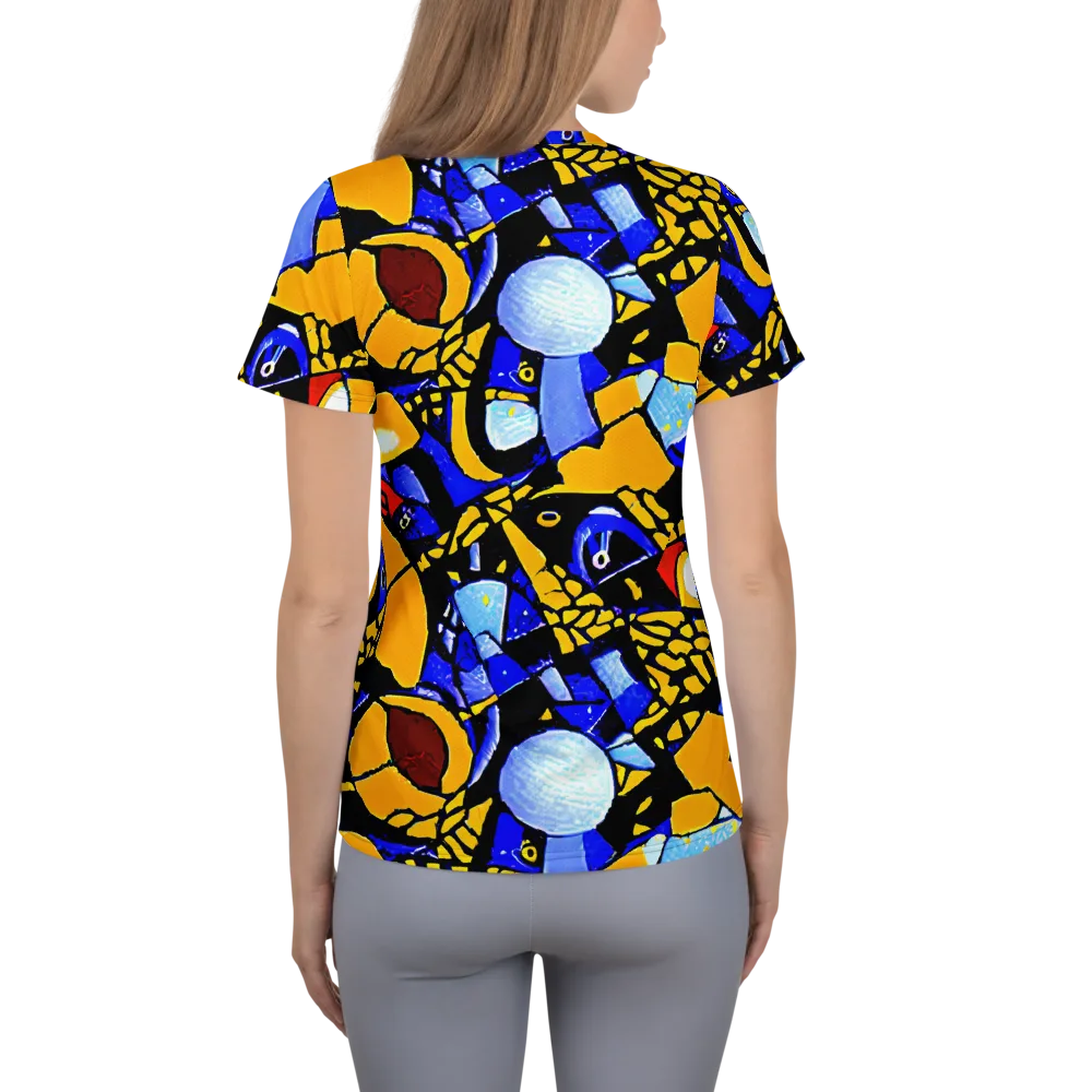 Cosmic Tessellation on Women's Athletic T-Shirt — Back