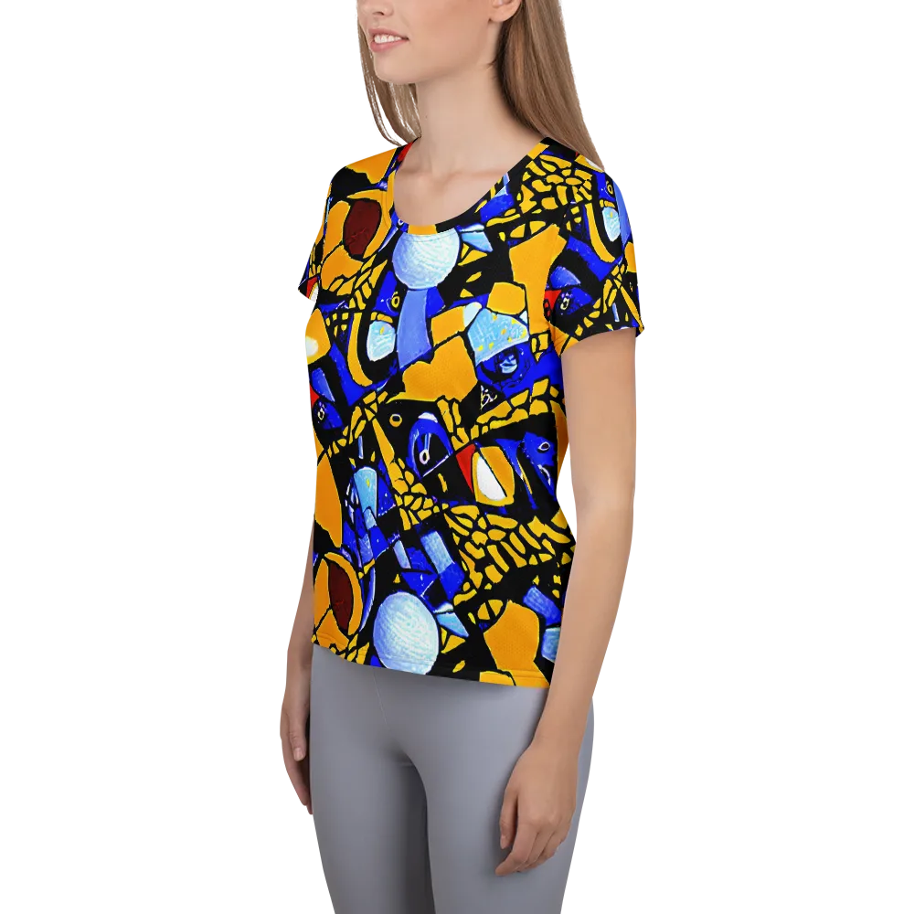 Cosmic Tessellation on Women's Athletic T-Shirt — Left
