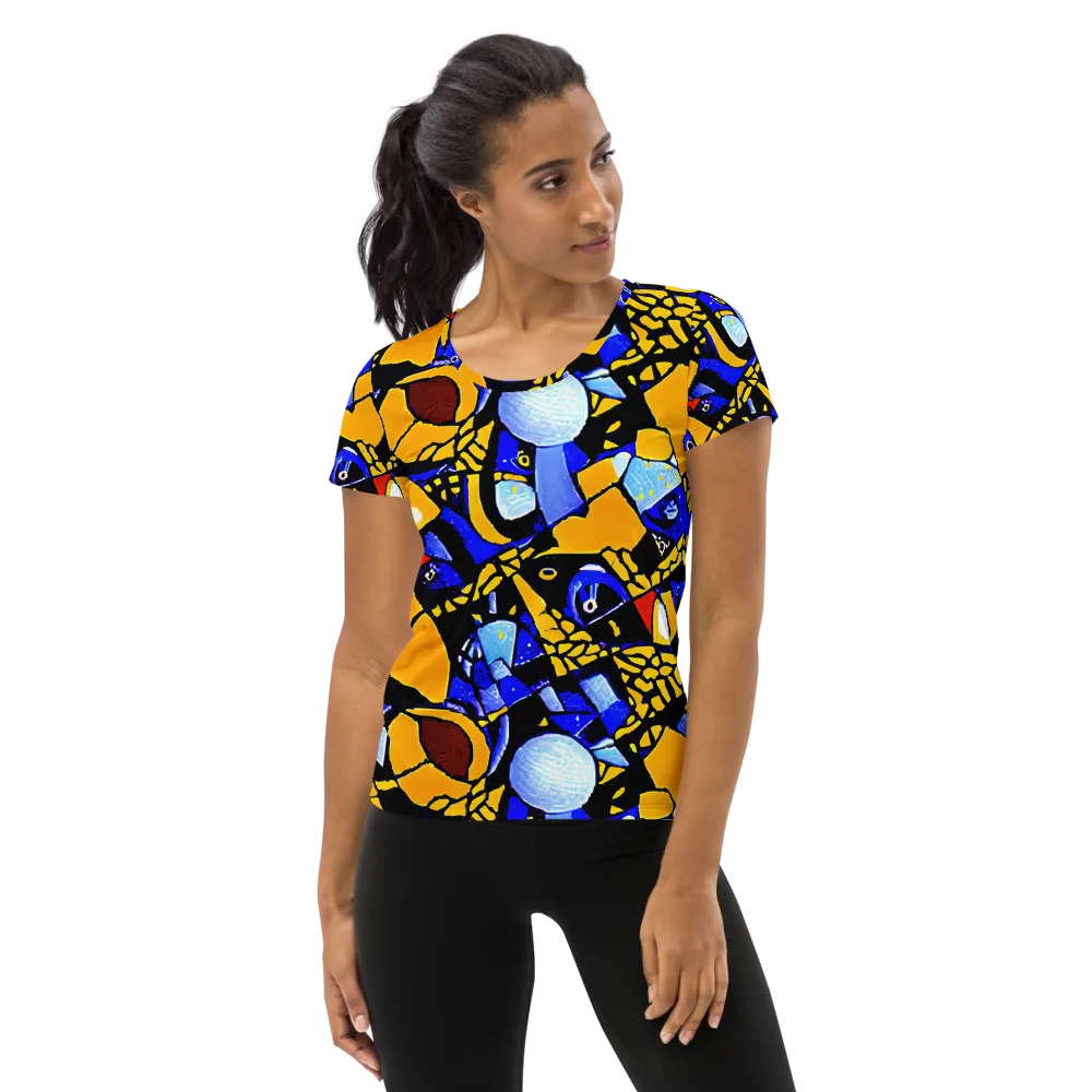 Cosmic Tessellation on Women's Athletic T-Shirt — Front