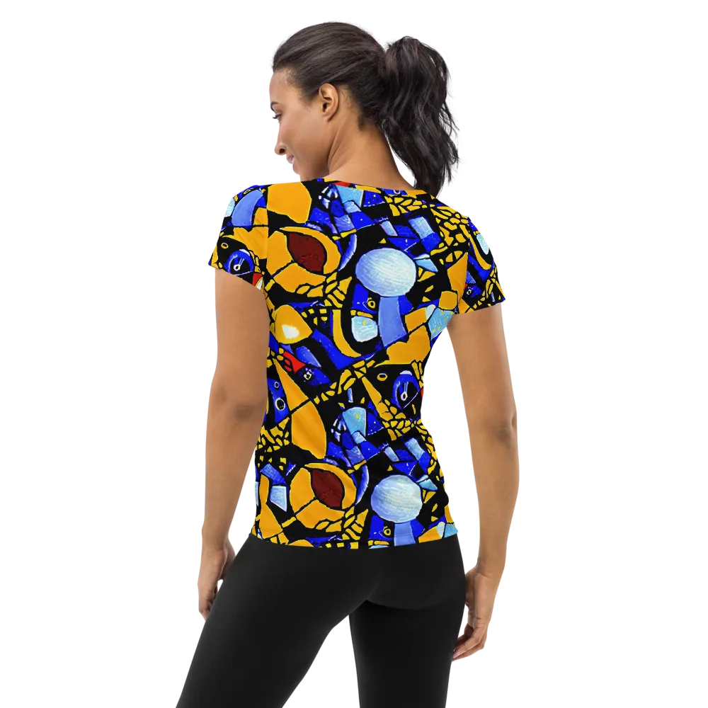 Cosmic Tessellation on Women's Athletic T-Shirt — Back