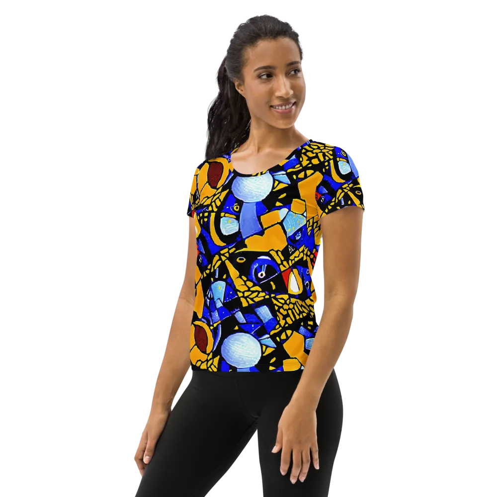 Cosmic Tessellation on Women's Athletic T-Shirt — Left