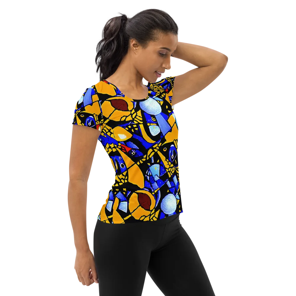 Cosmic Tessellation on Women's Athletic T-Shirt — Right