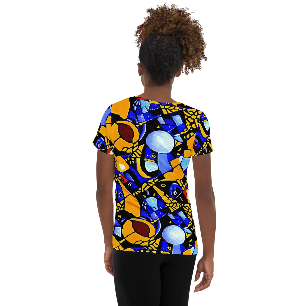Cosmic Tessellation on Women's Athletic T-Shirt — Back