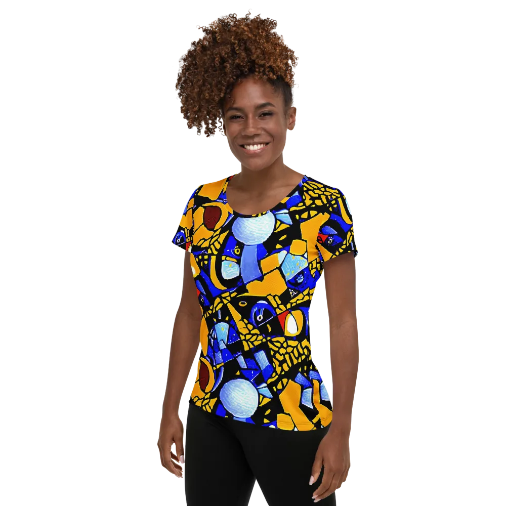 Cosmic Tessellation on Women's Athletic T-Shirt — Left