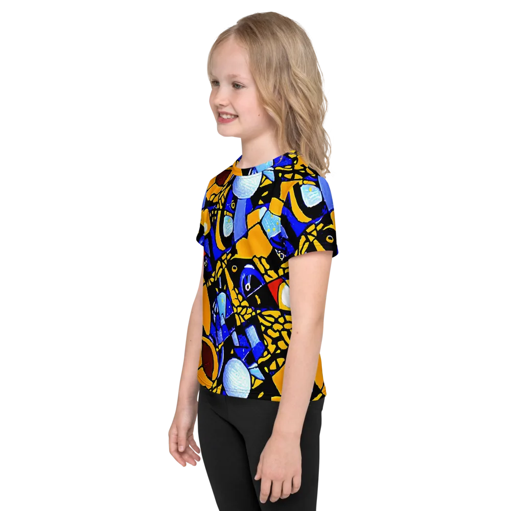 Cosmic Tessellation on Kids Crew Neck T-Shirt — Left