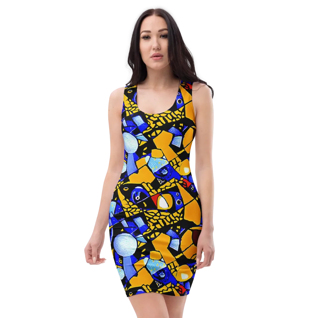 Cosmic Tessellation on Bodycon Dress — Front