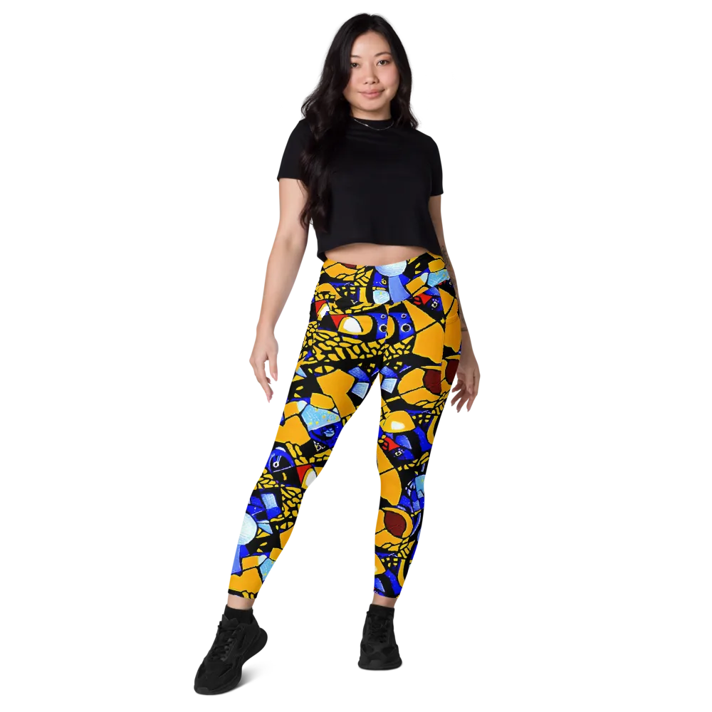 Cosmic Tessellation on Leggings with Pockets — Front
