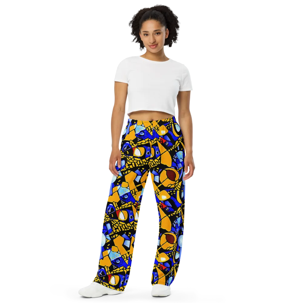Cosmic Tessellation on Wide-Leg Pants — Front