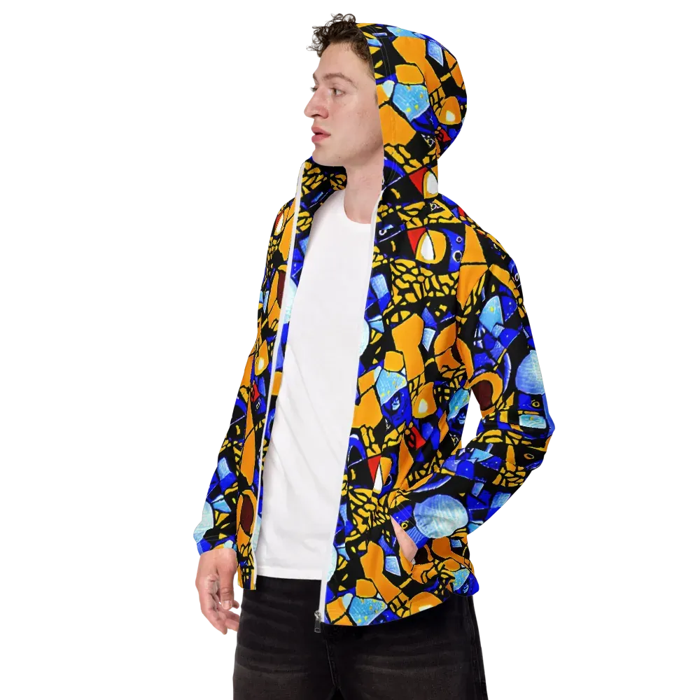 Cosmic Tessellation on Men's Windbreaker — Left Front