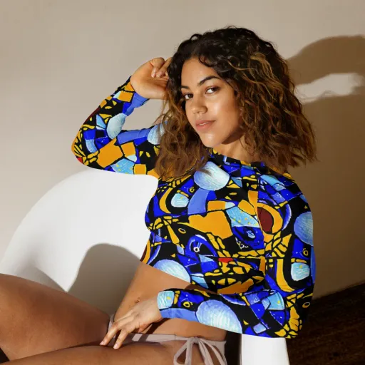 Cosmic Tessellation on a Long Sleeve Crop Top
