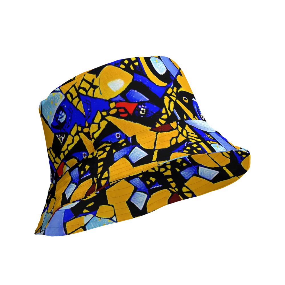 Cosmic Tessellation on Reversible Bucket Hat — Product details Outside