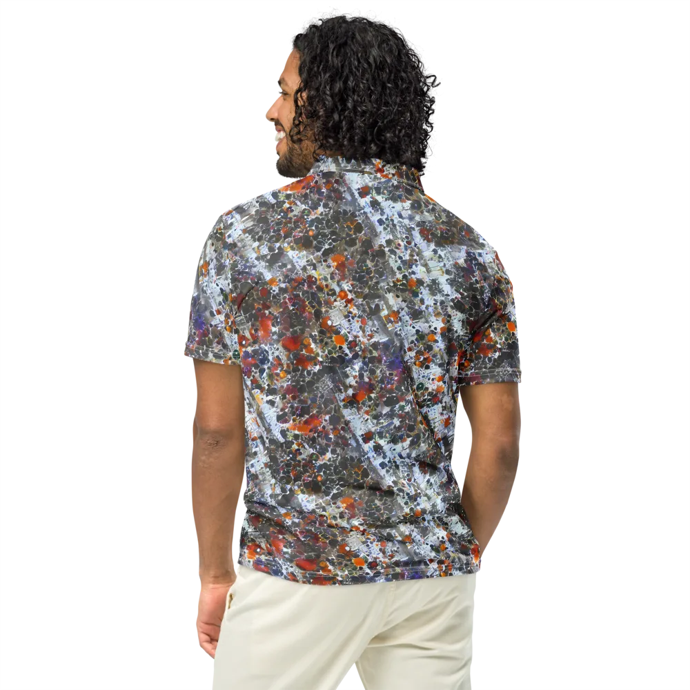 Shattered Alchemy on Men's Slim Fit Polo Shirt — Back