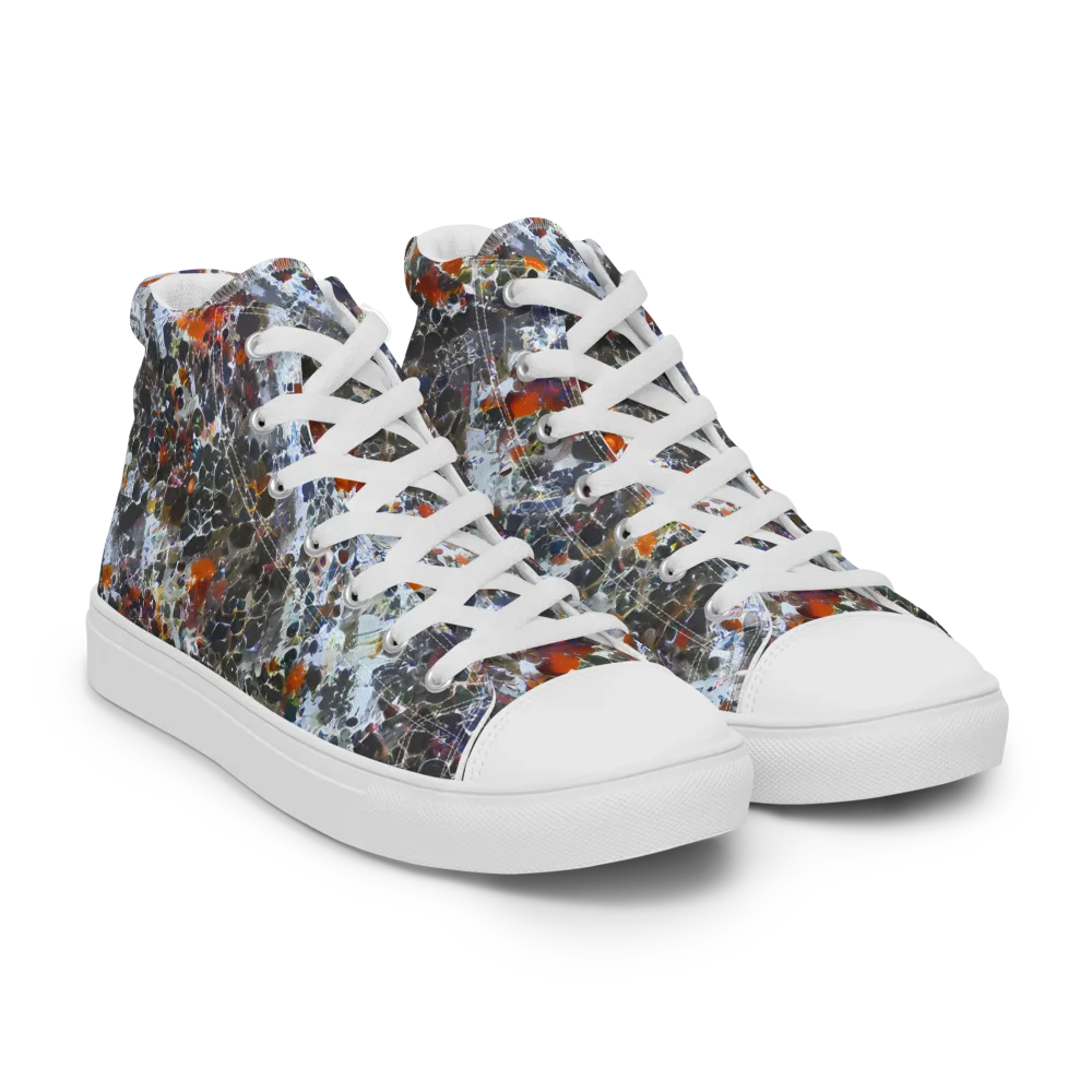 Shattered Alchemy on Men's High Top Canvas Shoes — Right Front