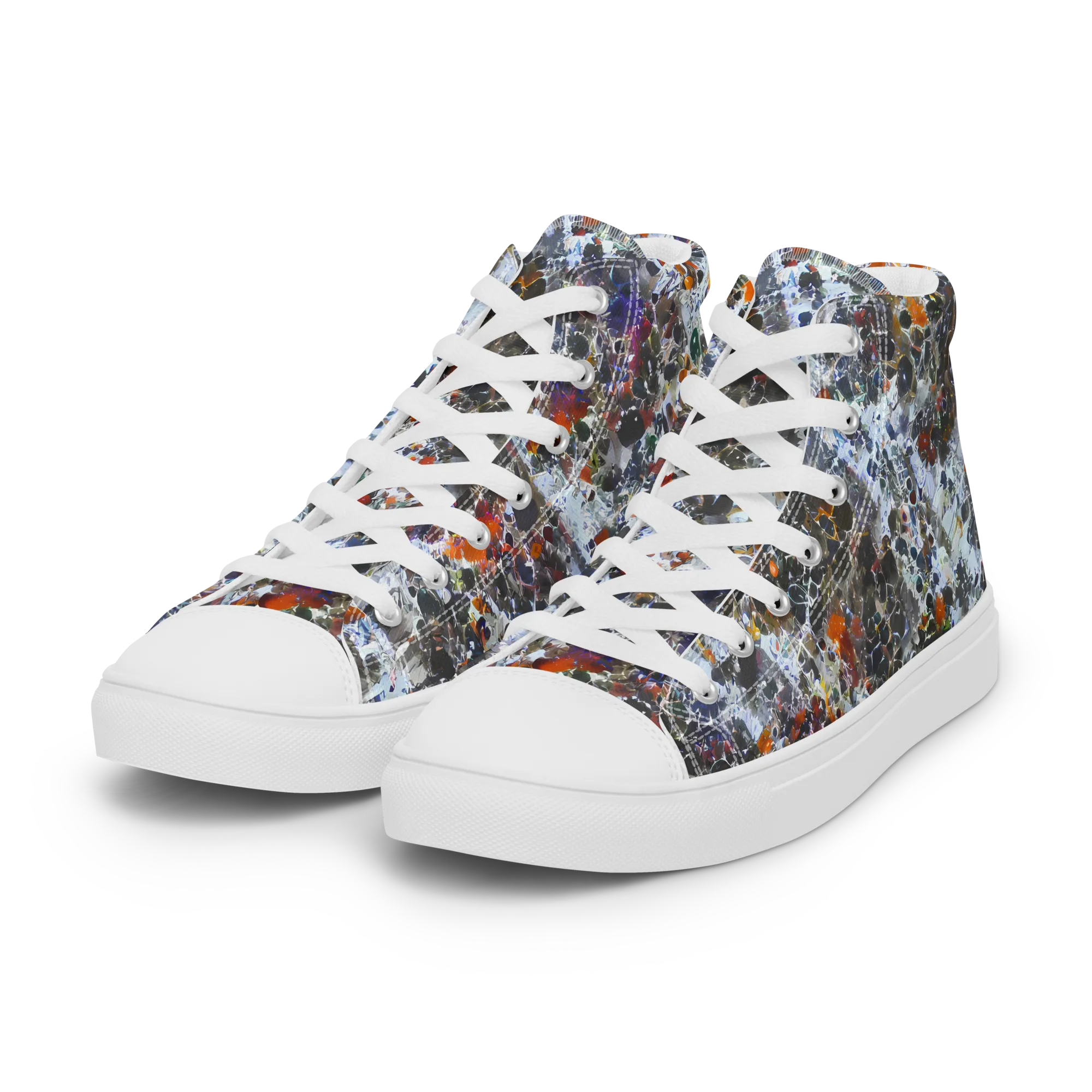 Shattered Alchemy on Women's High Top Canvas Shoes — Left Front