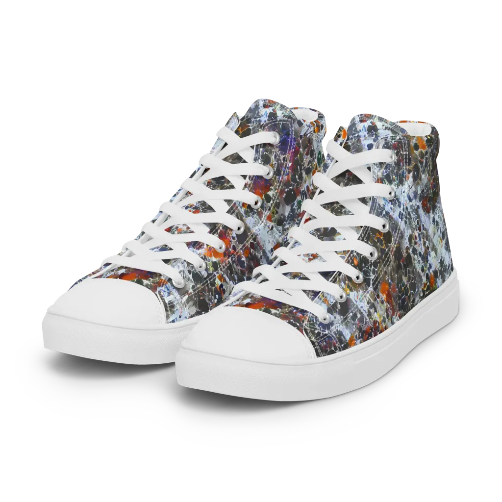 Shattered Alchemy on Women's High Top Canvas Shoes — Left Front
