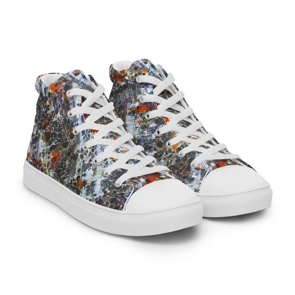 Shattered Alchemy on Women's High Top Canvas Shoes — Right Front