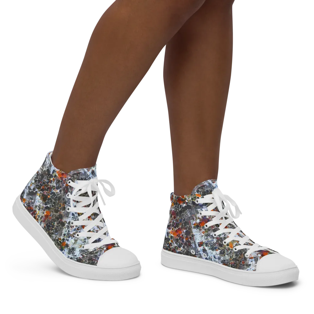 Shattered Alchemy on Women's High Top Canvas Shoes — Right
